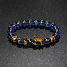 Pulsera Pi Xiu que cambia de color de 1 pieza para mujeres Bracelets Feng Shui Wealth Pi Yao Obsidian para hombres de 10 mm Dragon Mantra bead Bangle Joyería de la suerte Pixiu de 10 mm Feng Shui Beads para hombres, Pulsera de cuentas de amuleto tallada a mano de dragón Pi Yao de 19cm-7.5inch para mujeres, joyería de riqueza