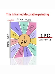 1入組彩虹教室裝飾鼓舞人心的引用海報,“我就是我”的正向肯定,適用於輔導員辦公室和壁畫,成長心態帆布印刷品,可拆卸和重復使用,無框 - 彩色 - 查看 2