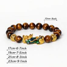 Pulsera Pi Xiu que cambia de color de 1 pieza para mujeres Bracelets Feng Shui Wealth Pi Yao Obsidian para hombres de 10 mm Dragon Mantra bead Bangle Joyería de la suerte Pixiu de 10 mm Feng Shui Beads para hombres, Pulsera de cuentas de amuleto tallada a mano de dragón Pi Yao de 19cm-7.5inch para mujeres, joyería de riqueza