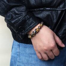 Pulsera Pi Xiu que cambia de color de 1 pieza para mujeres Bracelets Feng Shui Wealth Pi Yao Obsidian para hombres de 10 mm Dragon Mantra bead Bangle Joyería de la suerte Pixiu de 10 mm Feng Shui Beads para hombres, Pulsera de cuentas de amuleto tallada a mano de dragón Pi Yao de 19cm-7.5inch para mujeres, joyería de riqueza