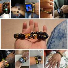 Pulsera Pi Xiu que cambia de color de 1 pieza para mujeres Bracelets Feng Shui Wealth Pi Yao Obsidian para hombres de 10 mm Dragon Mantra bead Bangle Joyería de la suerte Pixiu de 10 mm Feng Shui Beads para hombres, Pulsera de cuentas de amuleto tallada a mano de dragón Pi Yao de 19cm-7.5inch para mujeres, joyería de riqueza