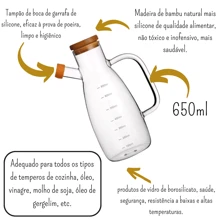 Galheteiro porta tempero bambu borossilicato