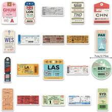 40 piezas de Calcomanías vintage de graffiti de la serie de tarjetas de embarque que no se repiten para equipaje, computadora, guitarra, teléfono móvil - Calcomanías impermeables