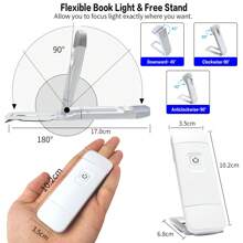 1pc USB Rechargeable Reading Book Light Portable Clip-On Bookmark Lamp With 3 Color Temperature & Adjustable Brightness (White, Pink, Blue, Black, Green, Yellow) For Eye Protection