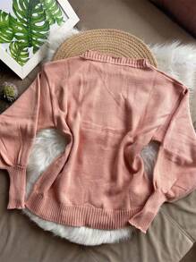 Women Sweaters - 藕粉色 - 查看 3