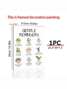 1張友善提醒正面肯定海報,學校輔導員禮物,植物激勵裝飾無框畫布印刷 - 彩色 - 查看 2