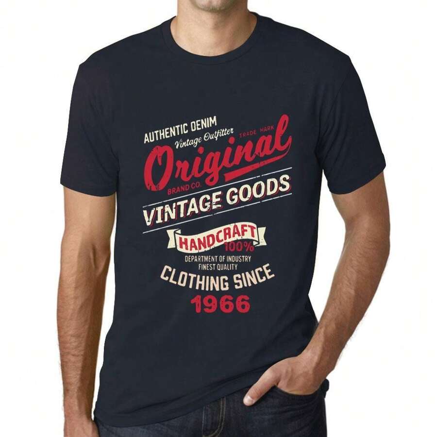 T-shirt da uomo abbigliamento vintage originale dal 1966 – abbigliamento vintage originale dal 1966 – maglietta grafica 58 anni idea regalo 58° compleanno vintage anno 1966 nuova