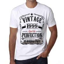 T-shirt męski – wszystkie oryginalne części postarzane do perfekcji 1999 – 25 lat T-shirt z grafiką Pomysł na prezent 25. urodziny Vintage Rok 1999 Nowość