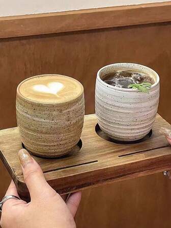 1pc כוס קפה וינטג' מחרס גס, כוס תה קרמית מהודרת לתה מנחה חזרה לבית הספר