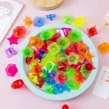 Set de 10 Mini Trompos Transparentes con Borde de Colores y Patrón de Flor, Juguete de Plástico - Multicolor - View 8
