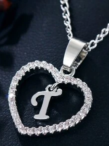 Dây chuyền mặt trái tim và chữ cái phong cách Bohemian cho đám cưới xuyên biên giới, tiệc tùng, quà tặng Valentine, 1 chiếc Valentine - vòng cổ thư - Xem 30