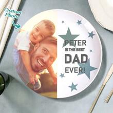 1pc Custom Photo Plate, Custom Photo Dish, Custom Plates, Personalized Plates, Custom Picture On Plate, Mother's Day Gift, Father's Day Gift, Valentine's Gift, Anniversary Gift, Graduation Gift, Ideal Gift For Father/Mother, Unique Gift For Husband/Wife, Perfect Gift For Boyfriend/Girlfriend, Personalized Gift For Him/Her Christmas Gift