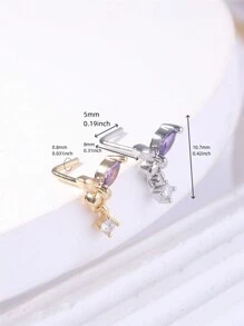 KARYOKO 1 pièce Clou de nez pendant Pourpre CZ Joli design papillon Boucles d'oreilles pendantes pour le nez pour femmes et filles Cadeau Bijoux de piercing de nez or et argent