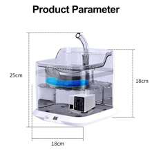 Cat Drinking Fountain 3l Usb Powered Automatic Circulating With Water Pump For  Cats And Dogs - Clear - View 2