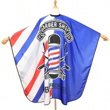 1 Stück Friseur Salon Barbier Schürze, professionelle Haarschnitt Tuch, Haarschnitt Umhang mit Antihaftbeschichtung - Blau - Übersicht 10
