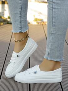 Modieuze casual comfortabele witte sneakers met zachte zool