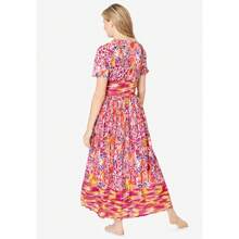 Only Necessities Plus Size Long Crinkle Cotton Lounger - 拉古納綠奧伯爾 - 查看 2