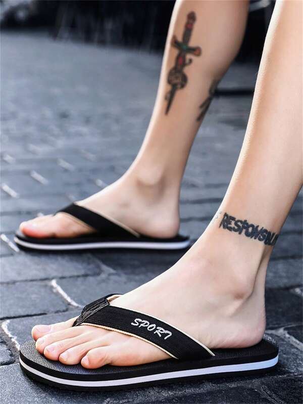 Men's Summer Flip Flops, Flat Non-Slip Comfortable Casual Slippers