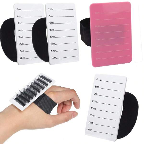 Eyelash Extension Hand Plate Lash Holder Eyelash Extension Pallet Eyelashes Stand Holder With Adjustable Wrist Strap For Makeup Eyelash Extension