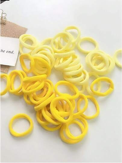 50 قطعة/عبوة ربطات شعر مطاطية بسيطة للنساء، حاملات ذيل الحصان مناسبة للاستخدام اليومي، أربطة مطاطية للشعر، حبال شعر، ملحقات رياضية وتجميلية للمنزل