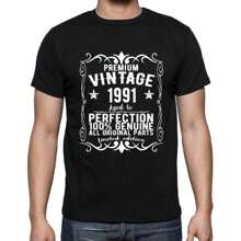 Heren T-shirt – alle originele onderdelen Verouderd tot in de perfectie 1991 – 33 jaar oud Grafisch T-shirt Cadeau-idee 33e verjaardag Vintage jaar 1991 Nieuw