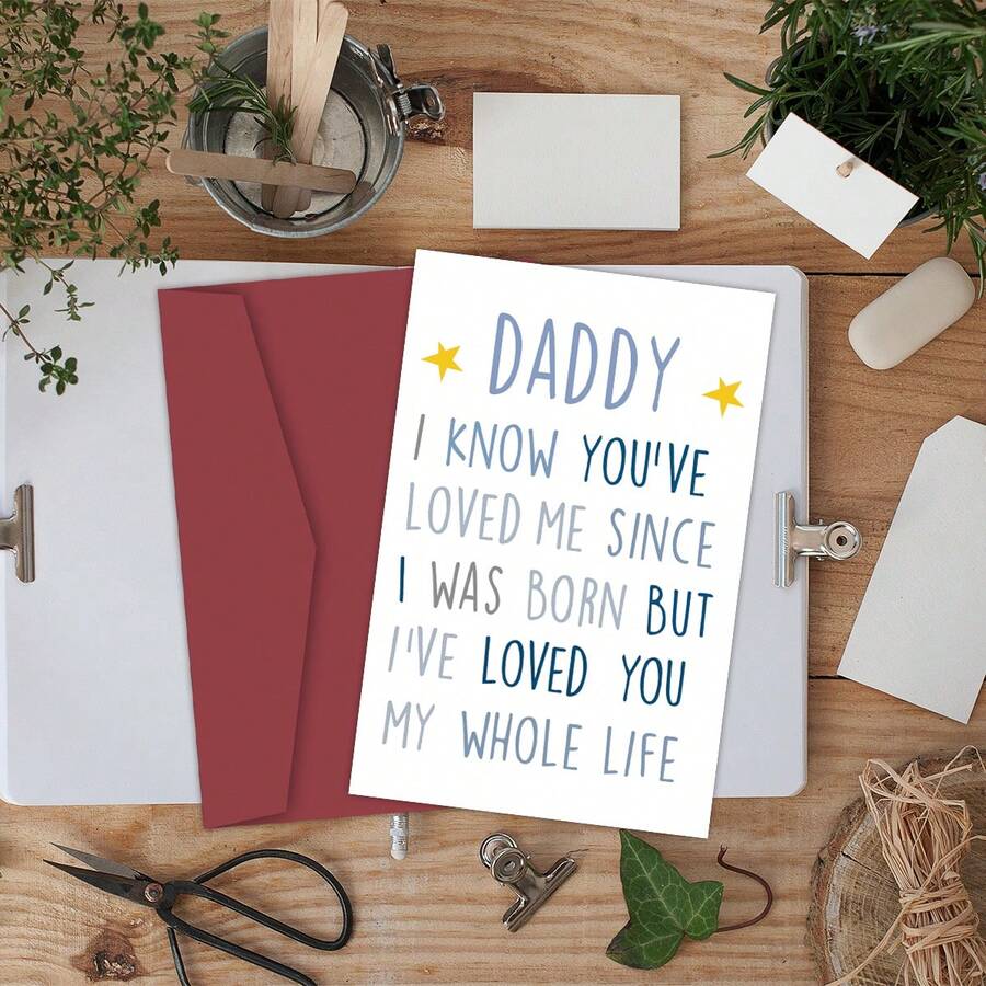 1pc Birthday Card For Daddy, Make Dad Laugh With This Hilarious Father's Day Card, New Dad Cute Birthday Cards, Birthday Gift, Unusual Items - Multicolor - View 1