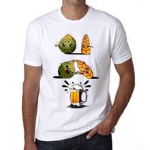 Men's Graphic T-Shirt Design Fusion Beer Friendly Limited Edition Short Sleeve Tee-Shirt Vintage Birthday Gift Novelty