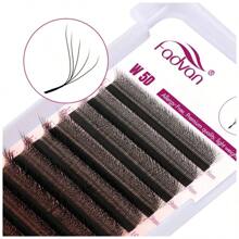 FADVAN FADVAN L/LU Curl 3D/4D/5D W Lashes 0.07 W Shape Eyelash Extensions 8-14mm Fox Eyes Natural Soft Professional Lash 12 Rows, Lash Tech Supplies