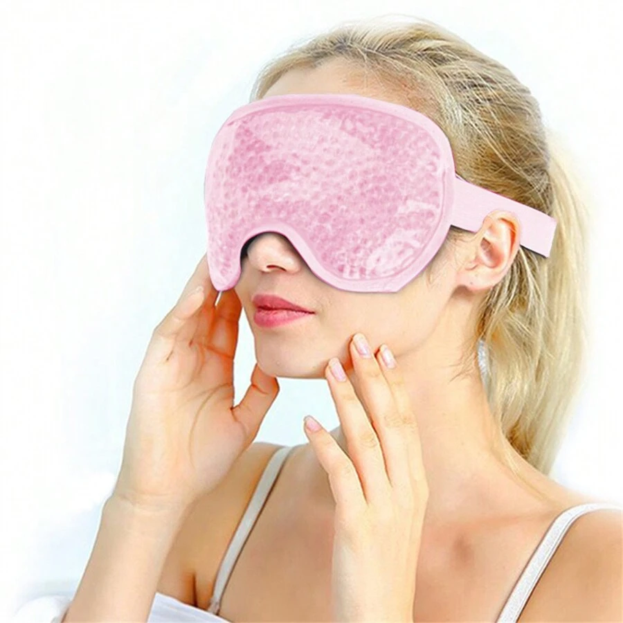 1 miếng Gel Ice Pack Mặt nạ mắt đa chức năng, Mặt nạ mắt trị liệu lạnh, Bóng mắt khi ngủ, Mặt nạ làm mát mắt để trị liệu nóng lạnh, Mặt nạ làm đẹp mắt để ngủ và mất điện - Hồng - Xem 1