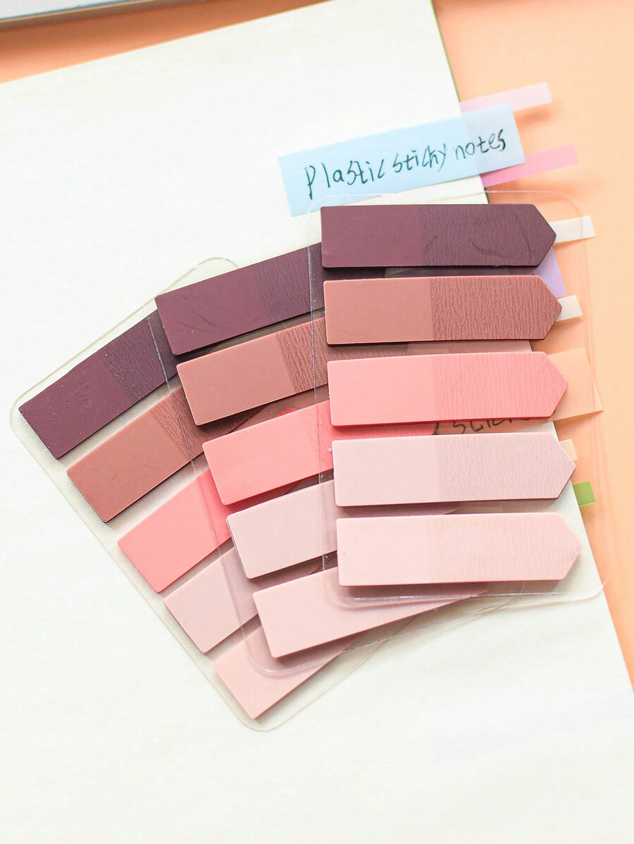 3 Styles In Total, 300pcs PET SelfStick Notes With Fluorescent Index Labels, European Retro