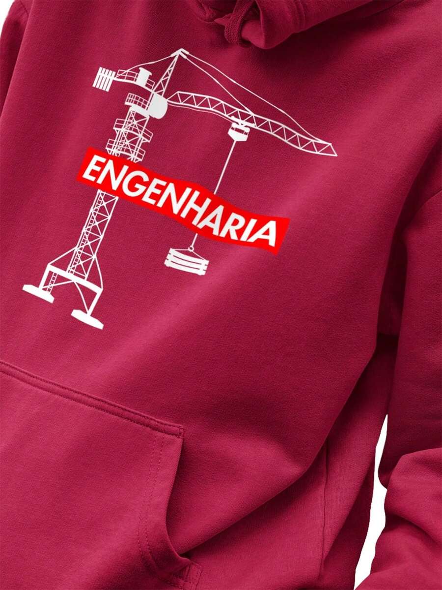 Men Hoodies - Màu Đỏ Sâu - Xem 1