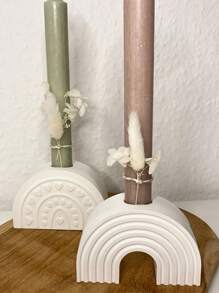 1 pieza Molde de silicona con forma de arco iris para sujetar velas, Molde de yeso o cemento para bricolaje, Molde de bandeja con decoración en forma de corazón y nube, para decoración del hogar