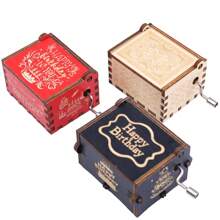 1 件生日快乐礼物音乐盒，木制手摇雕刻乐器，带旋律，送给妈妈/爸爸/女儿/儿子/妻子/丈夫/朋友的生日快乐礼物 - 多色 - 查看 4