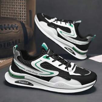 Men's Breathable Mesh Sports Running Shoes, Casual Teenage Sneakers, All-Match Chunky Sneakers