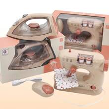 Ensemble de jouets mini-machine à coudre électrique avec fer à jouet - Jouets pour appareils ménagers de jeu de rôle de jeu avec effets lumineux et sonores pour enfants, jeu de rôle de tailleur, jouet éducatif unisexe, cadeau de fête d'anniversaire