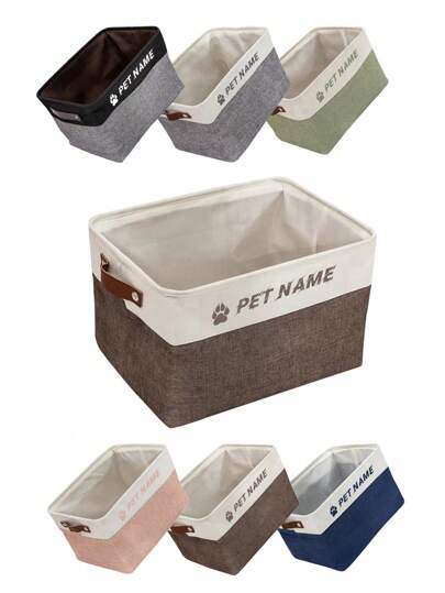 1 st personlig anpassad förvaringslåda för husdjursleksaker, behållare för leksaksarrangör, förvaringslåda i stor storlek, kan skrivas ut med husdjursnamn och annan information