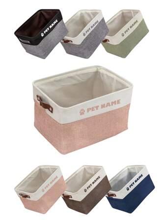 1pc Personalized Customized Pet Toy Storage Box, Large Size Storage Box, Can Be Printed With Pet Name And Other Information