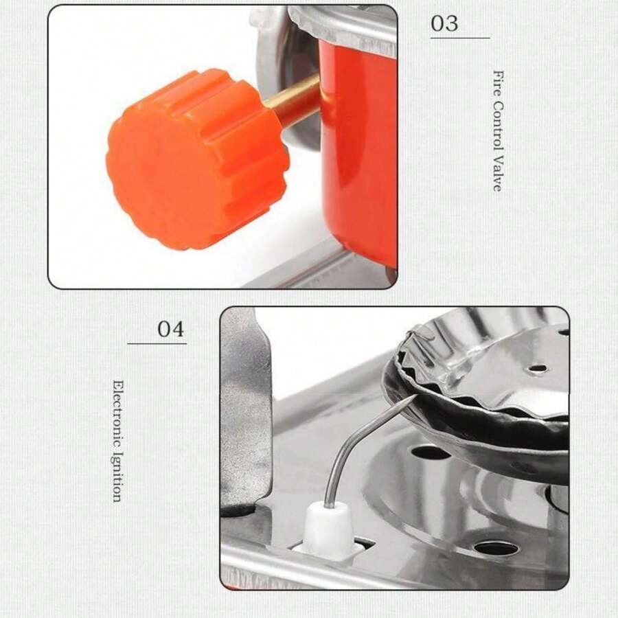 Outdoor Mini Square Burner, Portable Foldable Gas Stove, Camping