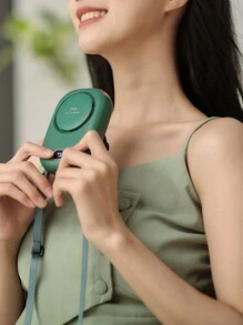 ViSSKO 1 Peça Mini Ventilador Portátil Recarregável de 2000mAh, Ajuste de 3 Velocidades, Adequado para Uso ao Ar Livre no Verão, Pode Ser Pendurado no Pescoço, Cintura ou Colocado na Mesa, Design Compacto para Uso em Vários Cenários