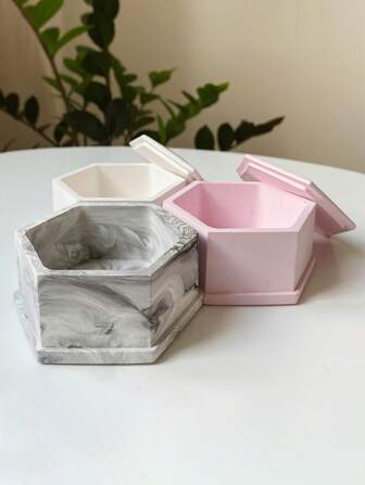 1pc Hexagonal Storage Box Resin Silicone Mold Jewelry Making DIY Tool UV Epoxy Resin Box Silicon Mold