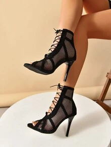 Women Solid Color Casual Sandals, Slip-On Soft Bottom With Metal Buckle, Thick Heeled Shoes For Summer Daily Wear, Women's High Heels Spring Summer New Floral Bow Decor Elegant Formal Dress Party Wedding Event Pointed-Toe Buckle Pumps - Black - View 3