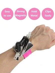 1pc Professional Magnetic Silicone Bracelet Wrist Band For Hair Clips And Hairpins Adsorption Make Up Watch Band Magnetic Sewing Pin Cushion, Hair Tools, Hair Products And Accessories For Barber Salon Beauty Travel Essentials