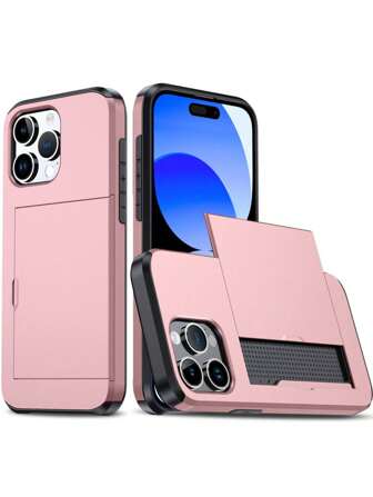 1 pieza Funda de teléfono premium de PC deslizante de dos colores, anti-polvo y antideslizante, compatible con iPhone 11 12 13 14 15 16 17 Pro Max, S21 S22 S23 S24 [Nota: Las partes protectoras negras en la parte superior e inferior solo están disponibles para algunos modelos debido a los diferentes diseños de tamaño para cada modelo]