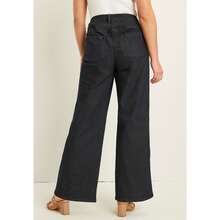 June & Vie Women's Plus Size Curvie Fit Wide-Leg Jeans - 象牙 - 查看 2
