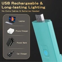 1pc USB Rechargeable Reading Book Light Portable Clip-On Bookmark Lamp With 3 Color Temperature & Adjustable Brightness (White, Pink, Blue, Black, Green, Yellow) For Eye Protection