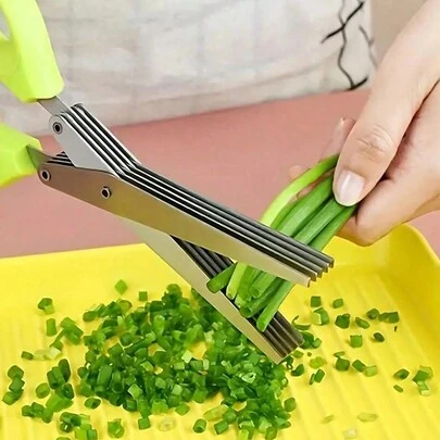1 Stück 5-lagige Küchenschere Aus Edelstahl – Perfekt Zum Schneiden Von Zwiebeln, Gemüse, Kräutern Und Gewürzen – Unverzichtbares Kochwerkzeug