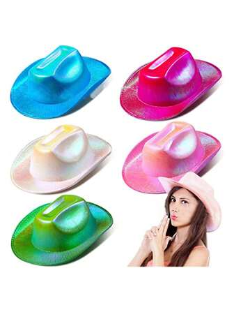 1pc Western Fancy Cowboy Hat Party Exclusive, Fluorescent Cowboy Hat