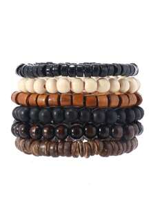 6 Stück/set Minimalistische Perlenarmbänder Für Männer Zur Täglichen Dekoration, Geschenk Für Familie Und Freunde, Feiertags-geburtstagsgeschenk Für Freunde