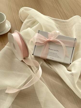 Inslagningsmaterial för blombukett i mjölksiden och organzaband, handgjord födelsedagsask/presentförpackning, presentinslagningsband, gör-det-själv-inslagning av rosett för blombukett, exklusivt blomsterkonstband för alla hjärtans dag-inslagning