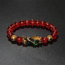 Pulsera Pi Xiu que cambia de color de 1 pieza para mujeres Bracelets Feng Shui Wealth Pi Yao Obsidian para hombres de 10 mm Dragon Mantra bead Bangle Joyería de la suerte Pixiu de 10 mm Feng Shui Beads para hombres, Pulsera de cuentas de amuleto tallada a mano de dragón Pi Yao de 19cm-7.5inch para mujeres, joyería de riqueza